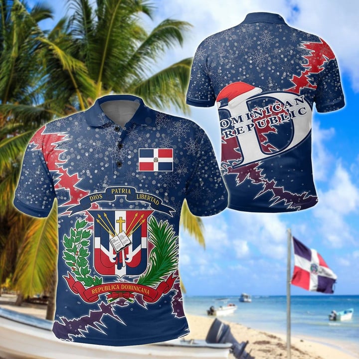 AIO Pride - Dominican Republic Christmas Coat Of Arms X Style Unisex Adult Polo Shirt