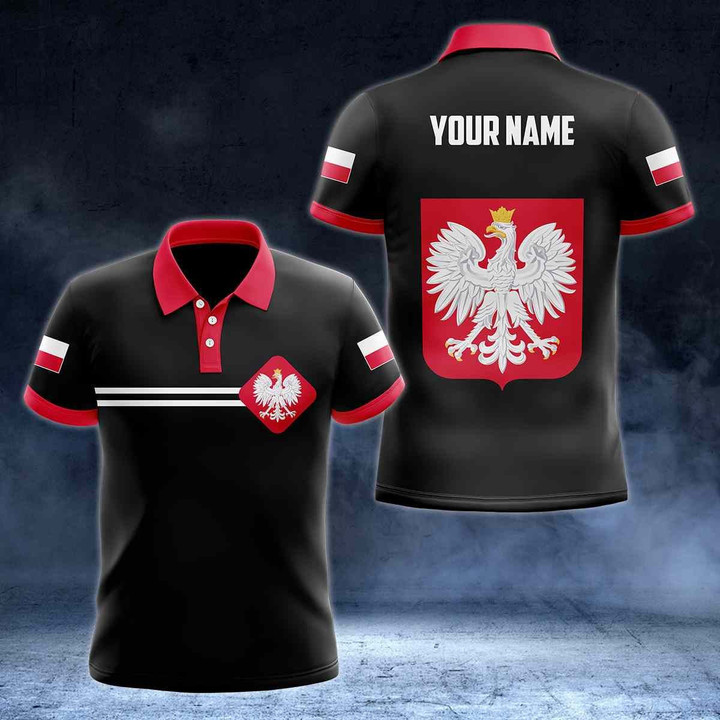 AIO Pride - Customize Poland Coat of Arms Color Flag Unisex Adult Polo Shirt