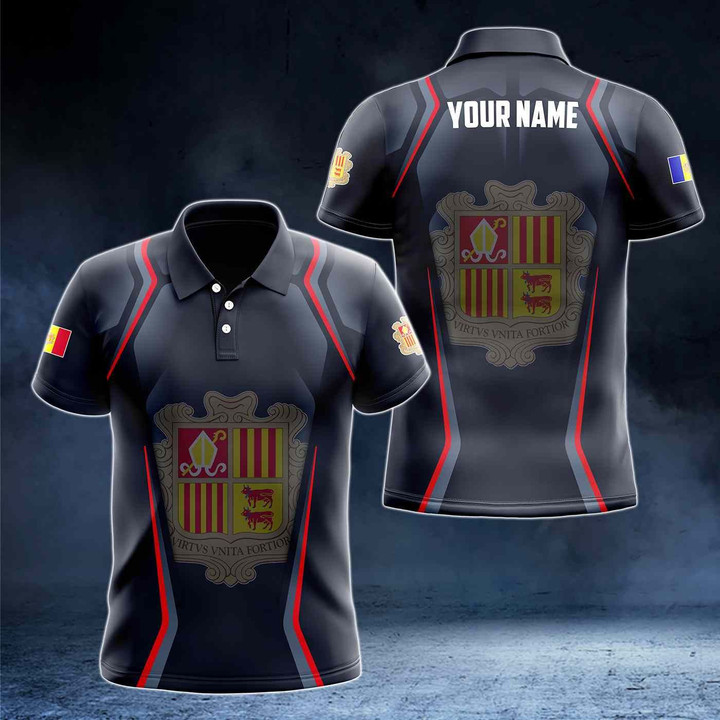AIO Pride - Customize Andorra Coat Of Arms Print 3D Special Unisex Adult Polo Shirt