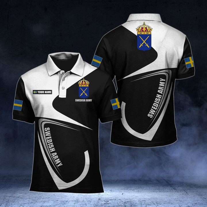 AIO Pride - Customize Swedish Army Symbol & Flag Unisex Adult Polo Shirt