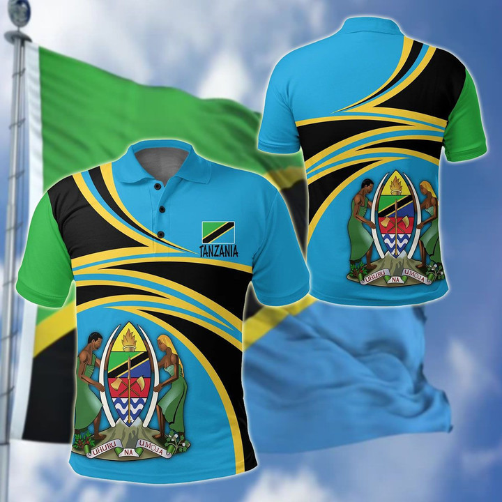 AIO Pride - Tanzania N Flag Unisex Adult Polo Shirt