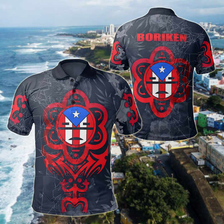 AIO Pride - Puerto Rico Taino - Boriken Pride Unisex Adult Polo Shirt