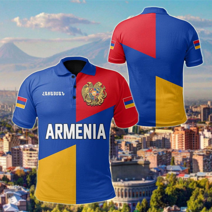 AIO Pride - Armenian Flag Nation Color Version Unisex Adult Polo Shirt