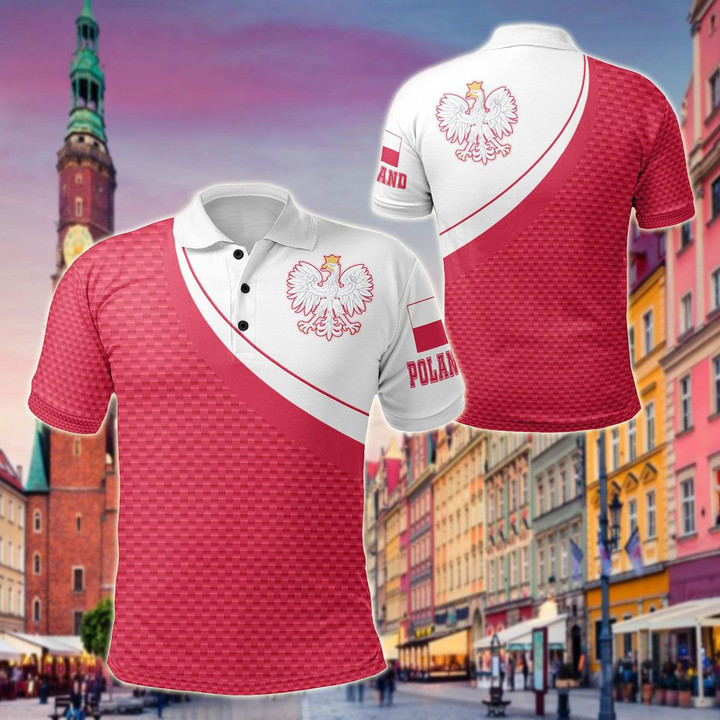 AIO Pride - Poland - Polish Eagle With Flag Color Unisex Adult Polo Shirt