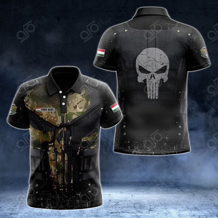 AIO Pride - Customize Hungarian army Army Armor Skull 3D Unisex Adult Polo Shirt