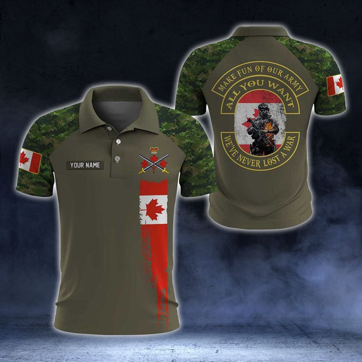 AIO Pride - (Custom) Canadian Army Veteran Soldier Camo Unisex Adult Polo Shirt