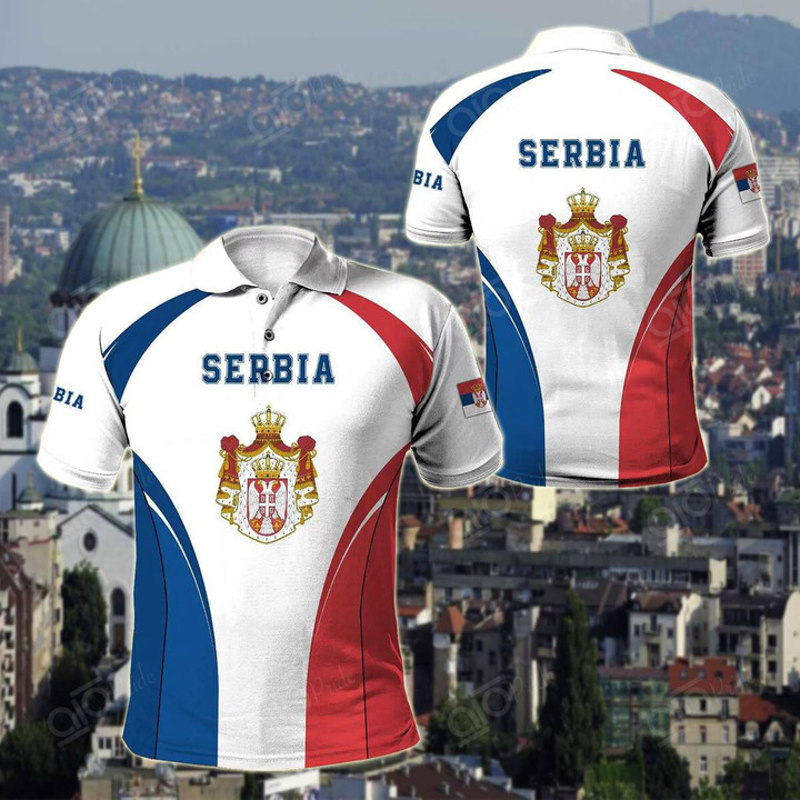 AIO Pride - Serbia Coat Of Arms Style Unisex Adult Polo Shirt
