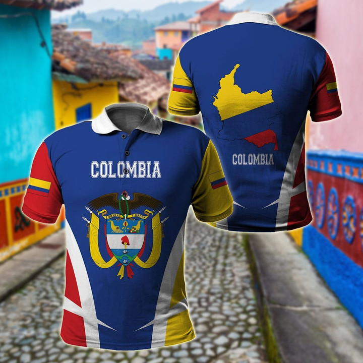 AIO Pride - Colombia Proud Of My Country Unisex Adult Polo Shirt