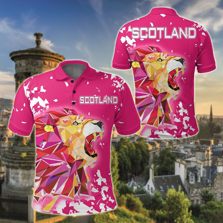 AIO Pride - Scotland Pink Lion Unisex Adult Polo Shirt