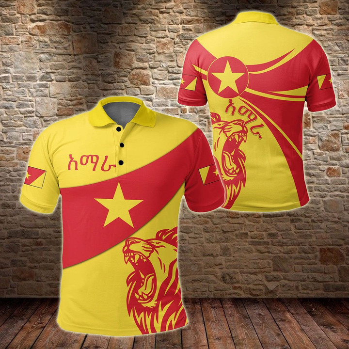AIO Pride - Amhara Flag Lion Unisex Adult Polo Shirt