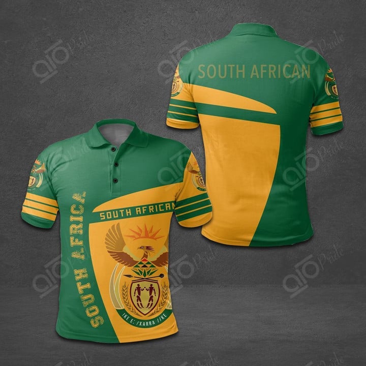 AIO Pride - South Africa Coat Of Arms Sport Style Unisex Adult Polo Shirt