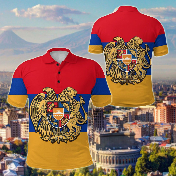 AIO Pride - Armenia Coat Of Arms Flag Pattern Unisex Adult Polo Shirt