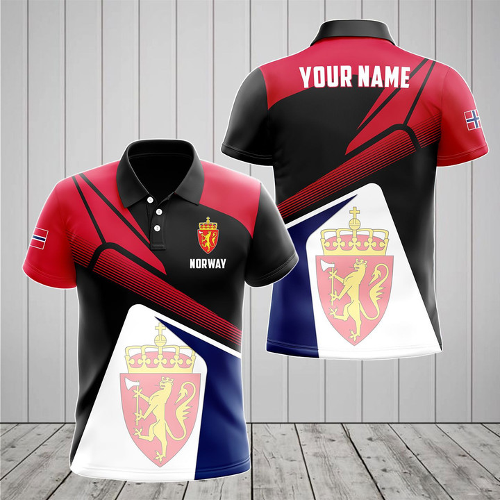 AIO Pride - Customize Norway Proud With Coat Of Arms V2 Unisex Adult Polo Shirt