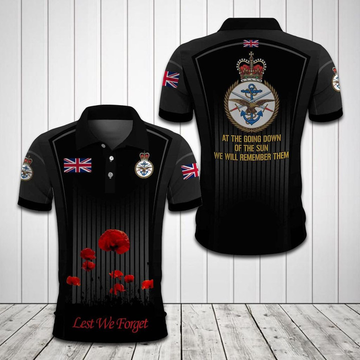 AIO Pride - British Royal Navy Emblem Lest We For Get Unisex Adult Polo Shirt