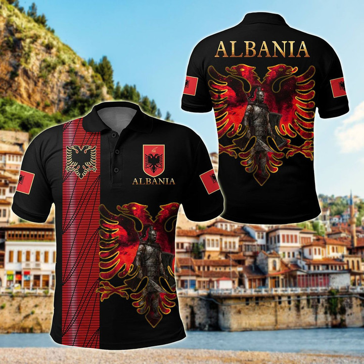 AIO Pride - Albania Black Unisex Adult Polo Shirt