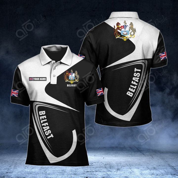 AIO Pride - Customize Belfast Coat Of Arms Unisex Adult Polo Shirt