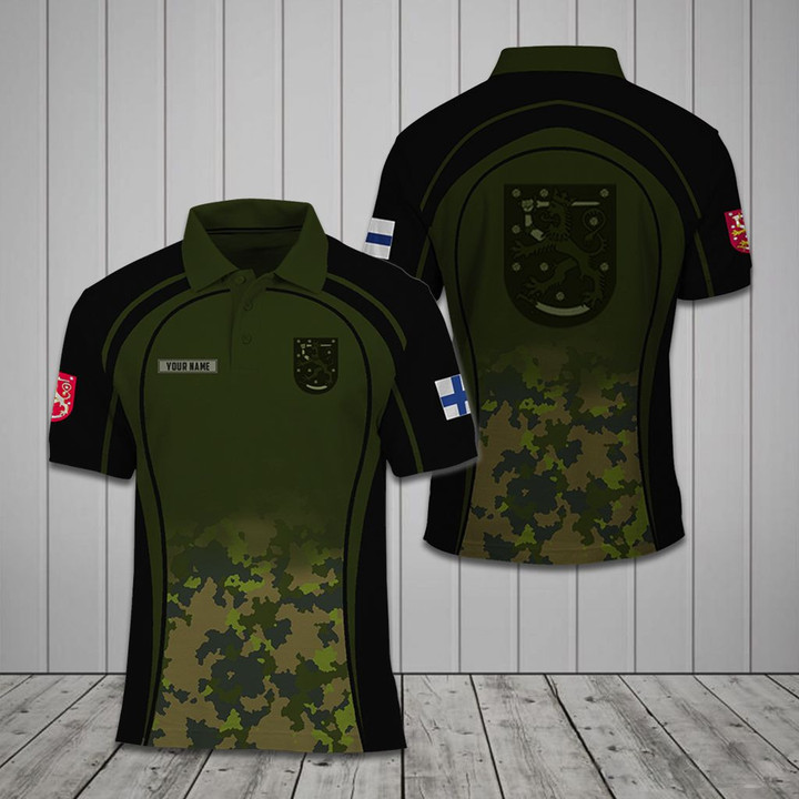 AIO Pride - Customize Finnish Army Symbol Camo Unisex Adult Polo Shirt