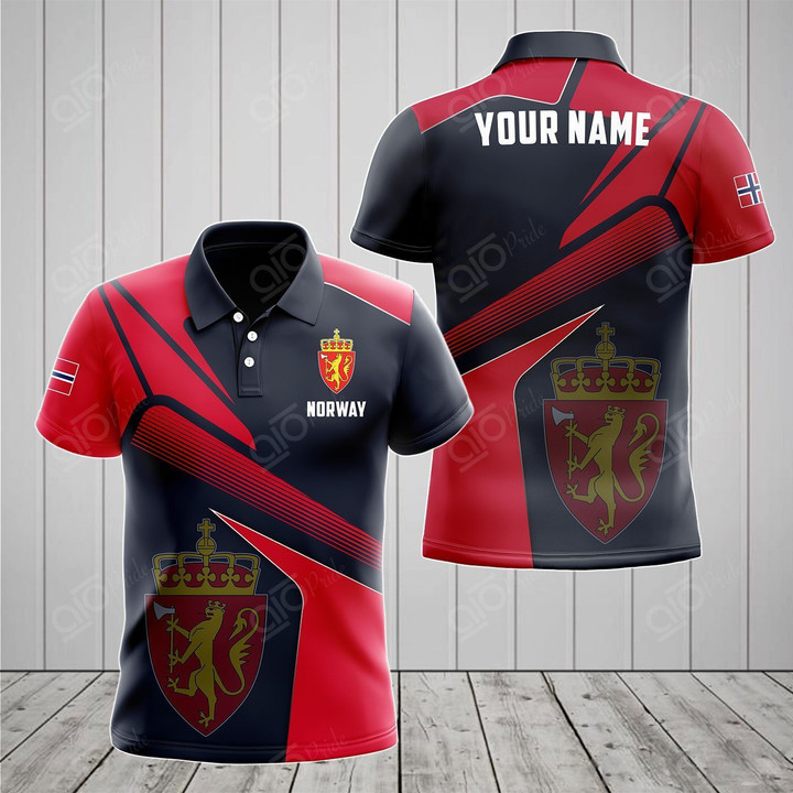 AIO Pride - Customize Norway Proud With Coat Of Arms Unisex Adult Polo Shirt