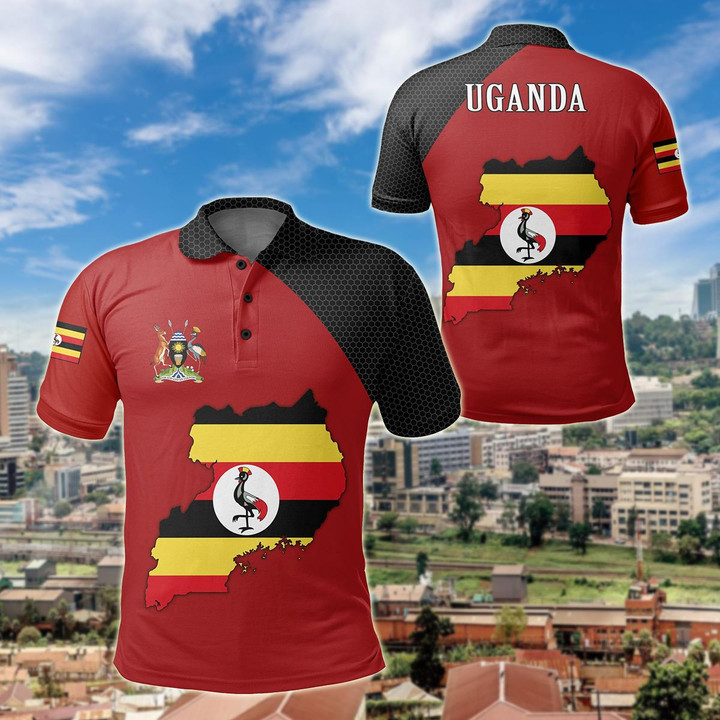 AIO Pride - Uganda Map Unisex Adult Polo Shirt