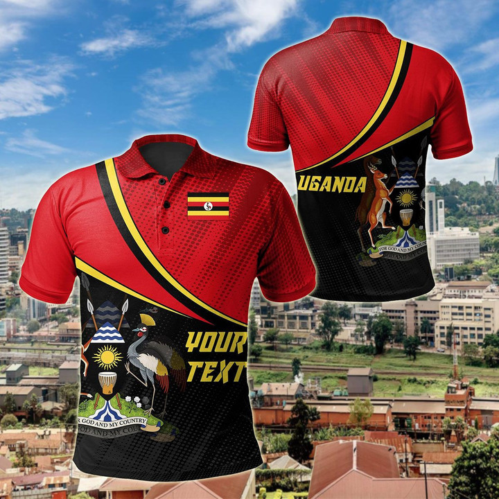 AIO Pride - Customize Uganda National Flag Unisex Adult Polo Shirt