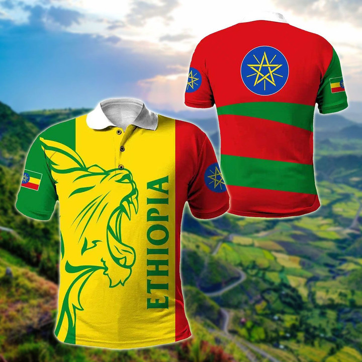 AIO Pride - Ethiopia Lion Style Unisex Adult Polo Shirt