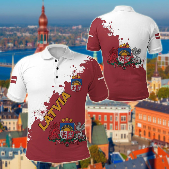 AIO Pride - Latvia Smudge Version Unisex Adult Polo Shirt