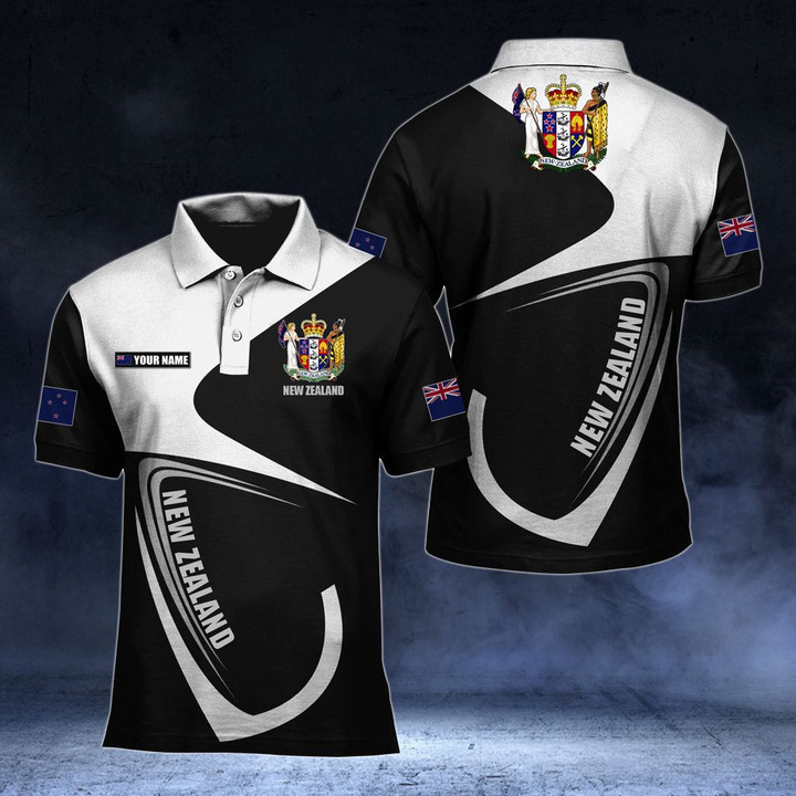 AIO Pride - Customize New Zealand Coat Of Arms & Flag Unisex Adult Polo Shirt