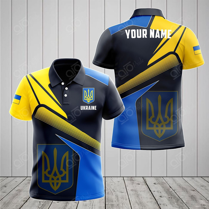 AIO Pride - Customize Ukraine Proud With Coat Of Arms Unisex Adult Polo Shirt