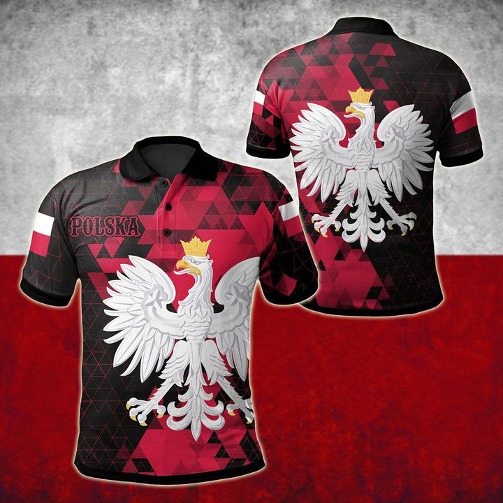AIO Pride - Poland - Polish Flag Polygon Style Unisex Adult Polo Shirt
