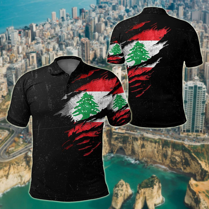 AIO Pride - Lebanon In Me Special Grunge Style Unisex Adult Polo Shirt