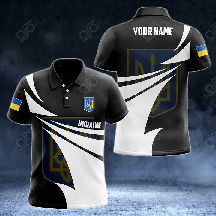 AIO Pride - Customize Ukraine Coat Of Arms Style 3D Print Unisex Adult Polo Shirt