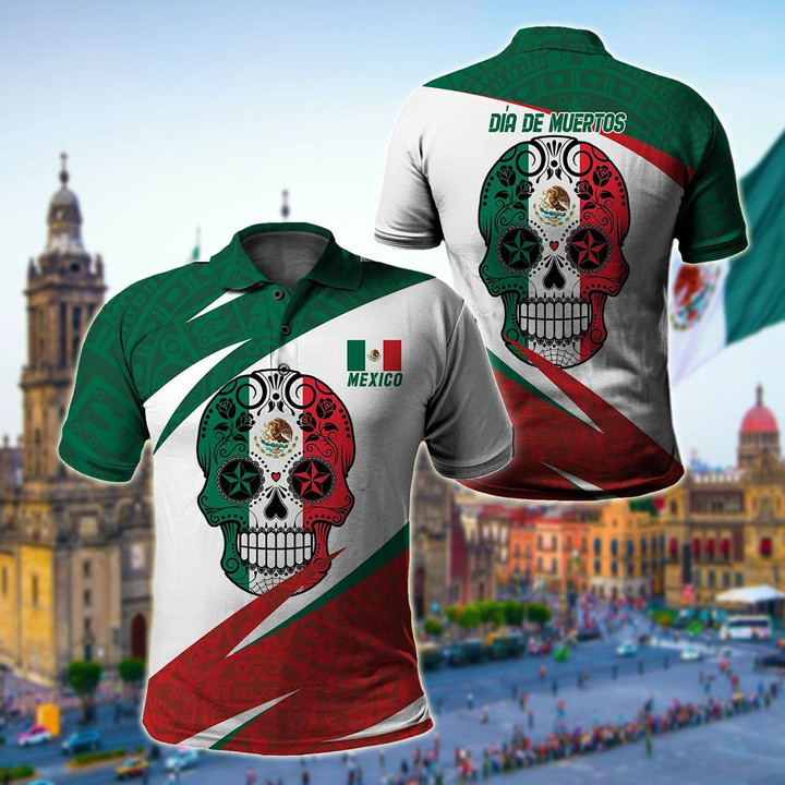 AIO Pride - Mexico Skull Version Unisex Adult Polo Shirt