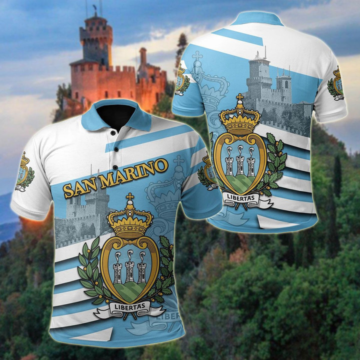 AIO Pride - San Marino Mount Titano Unisex Adult Polo Shirt