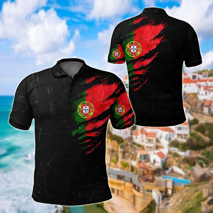 AIO Pride - Portugal In Me Special Grunge Style Unisex Adult Polo Shirt