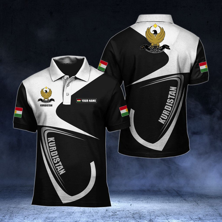 AIO Pride - Customize Kurdistan Coat Of Arms & Flag Unisex Adult Polo Shirt