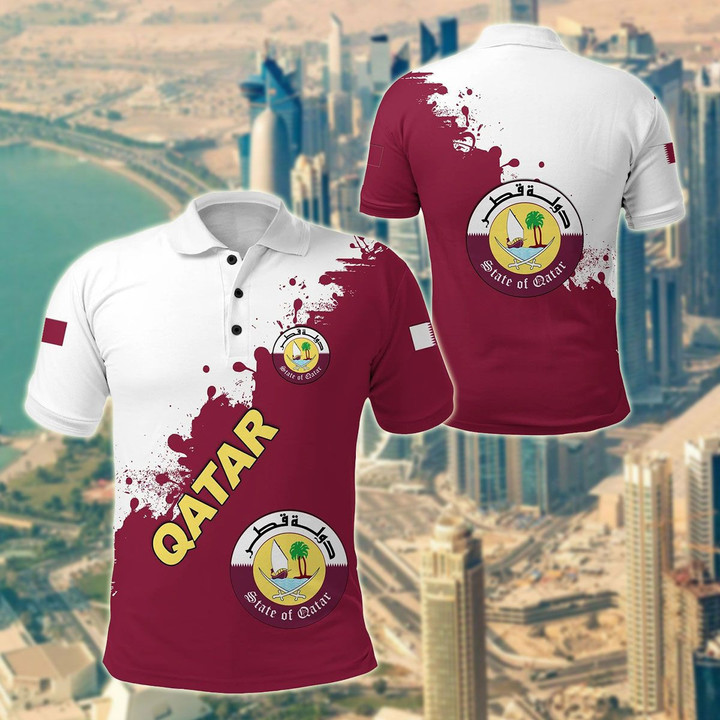 AIO Pride - Qatar Smudge Version Unisex Adult Polo Shirt
