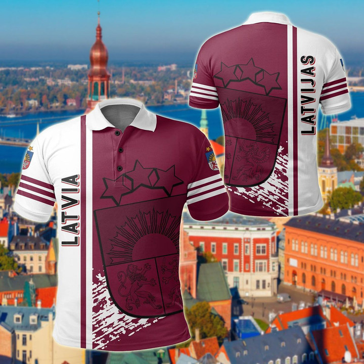 AIO Pride - Latvia Quarter Style Unisex Adult Polo Shirt