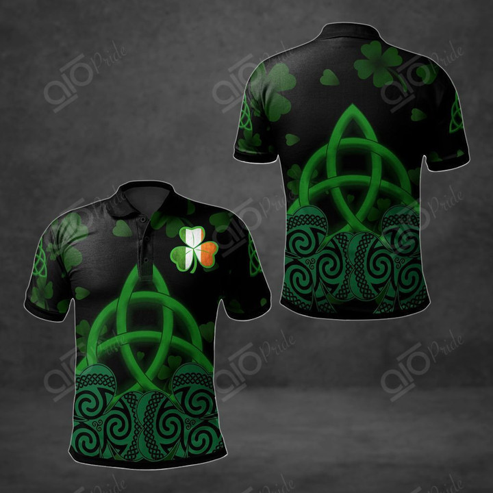 AIO Pride - Ireland Shamrock Patterns Unisex Adult Polo Shirt