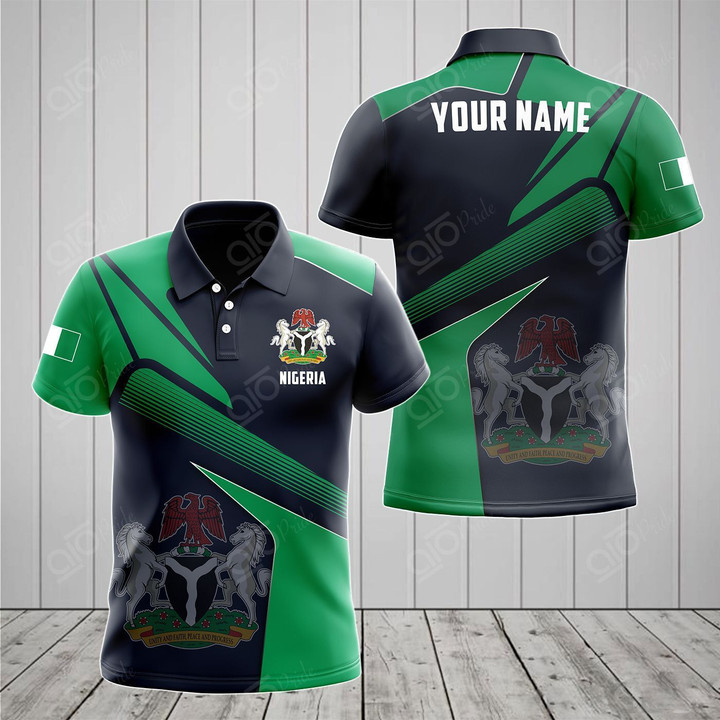 AIO Pride - Customize Nigeria Proud With Coat Of Arms Unisex Adult Polo Shirt