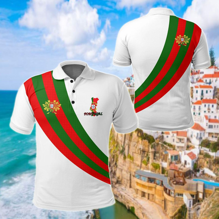 AIO Pride - Portugal Special Flag White Version Unisex Adult Polo Shirt