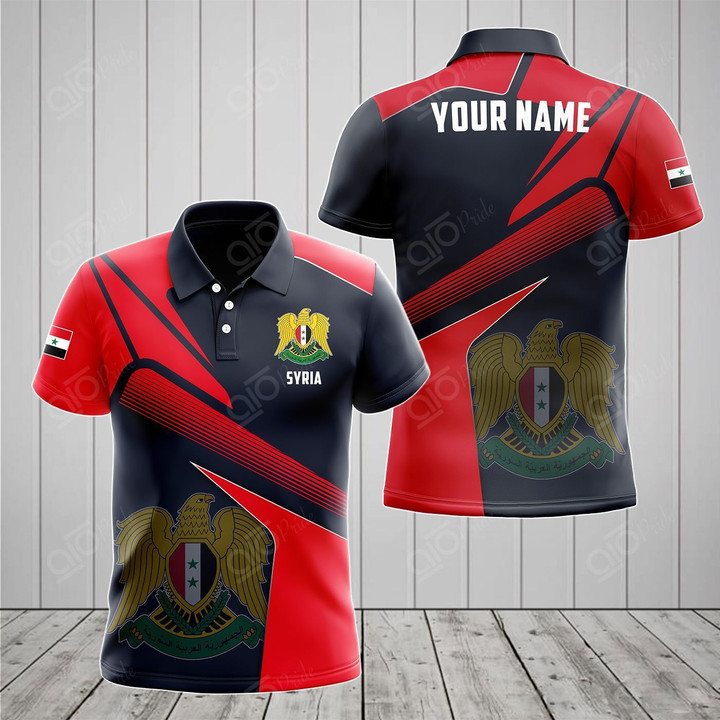AIO Pride - Customize Syria Proud With Coat Of Arms Unisex Adult Polo Shirt