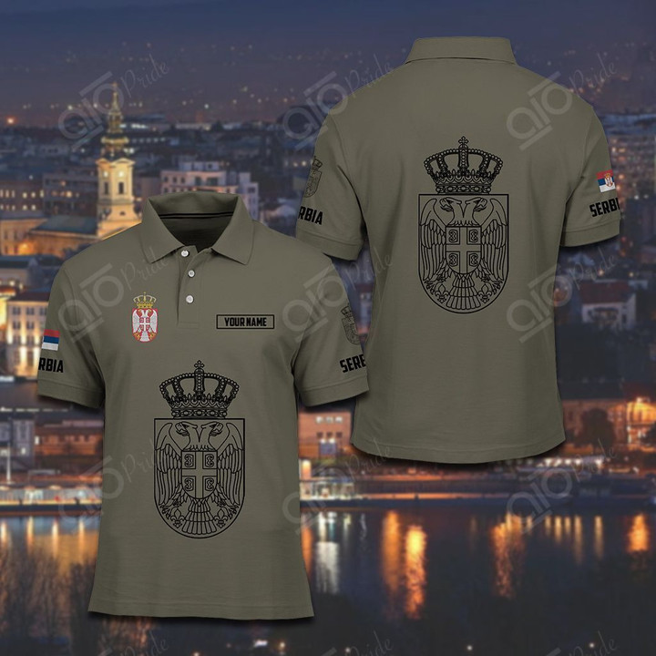 AIO Pride - Customize Serbia Coat Of Arms Polo Shirt