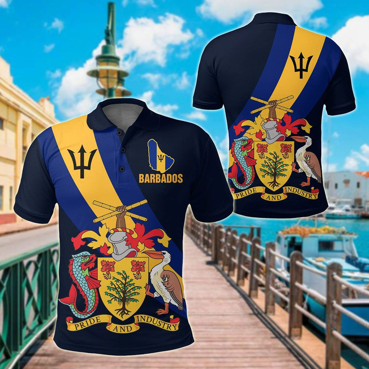 AIO Pride - Barbados Special Flag Unisex Adult Polo Shirt