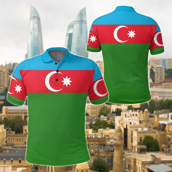 AIO Pride - Azerbaijan Flag Unisex Adult Polo Shirt