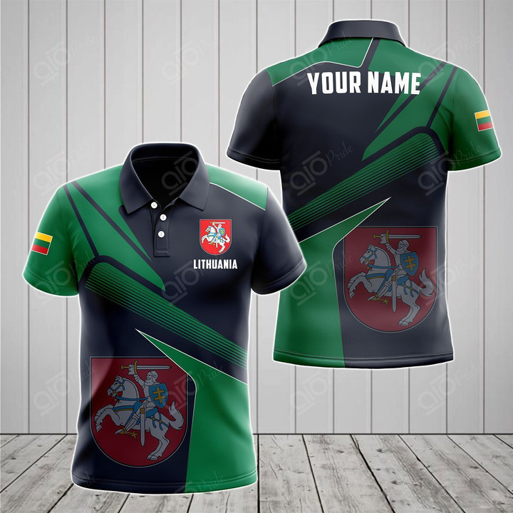 AIO Pride - Customize Lithuania Proud With Coat Of Arms Unisex Adult Polo Shirt