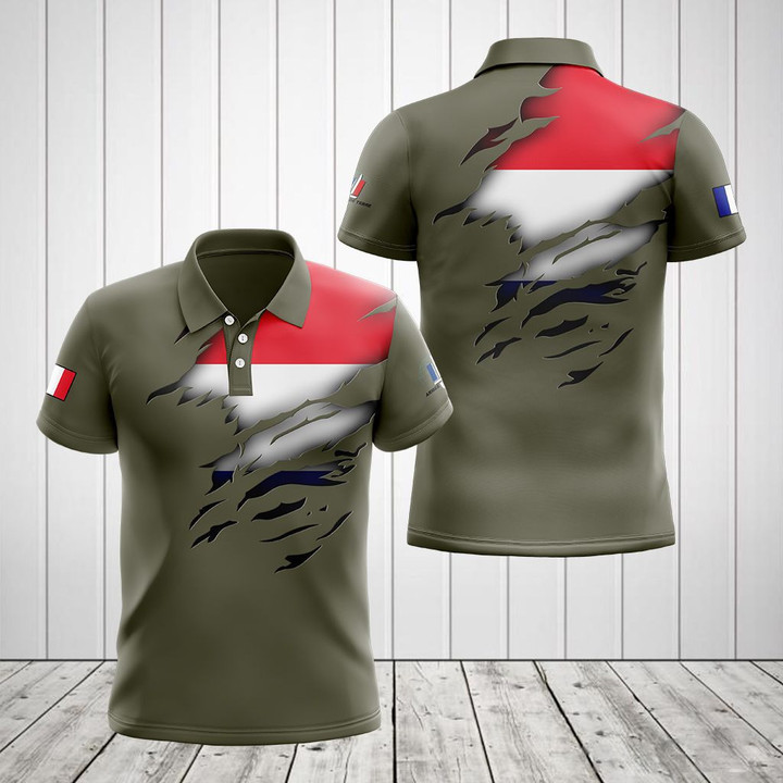 AIO Pride - French Army Flag 3D Unisex Adult Polo Shirt