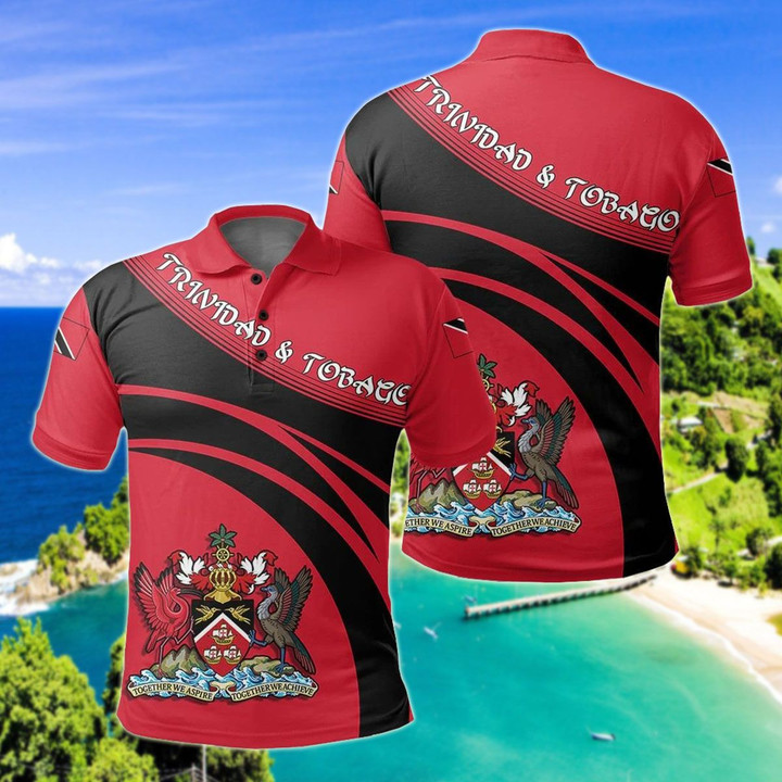 AIO Pride - Trinidad and Tobago Coat Of Arms Cricket Style Unisex Adult Polo Shirt