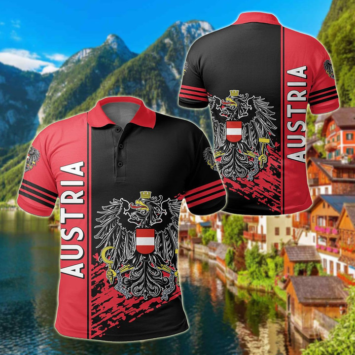AIO Pride - Austria Coat Of Arms Quarter Style Unisex Adult Polo Shirt