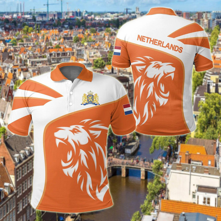 AIO Pride - Netherlands Coat Of Arms Lion Unisex Adult Polo Shirt