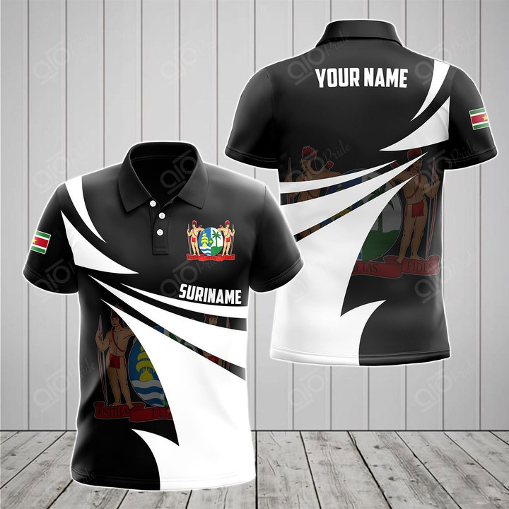 AIO Pride - Customize Suriname Coat Of Arms Style 3D Print Unisex Adult Polo Shirt